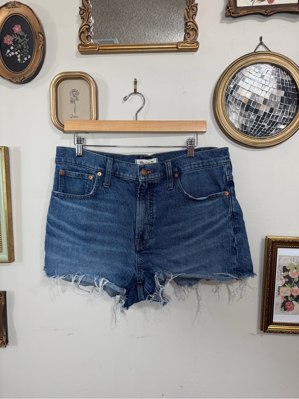 Madewell Blue Distressed Denim Cutoff Shorts